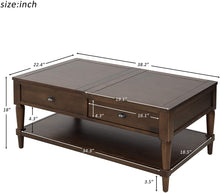 Load image into Gallery viewer, Lift Top Coffee Table for Living Room Wood Table with 1 Drawer Open Storage Shelf Home Furniture