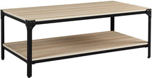 Load image into Gallery viewer, Industrial Coffee Table for Living Room with Storage Shelf Rivet Design Wood Look Accent Furniture