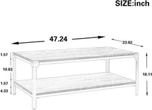 Load image into Gallery viewer, Industrial Coffee Table for Living Room with Storage Shelf Rivet Design Wood Look Accent Furniture