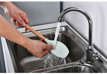 Load image into Gallery viewer, 1PC Silicone Wood Turner Soup Spoon Spatula Brush Scraper Pasta Server Egg Beater Kitchen Cooking Tools Kitchenware Green/Black