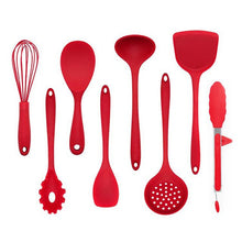 Load image into Gallery viewer, 9PCS Cooking Tools Set Premium Silicone Kitchen Cooking Utensils Set with Storage Box Turner Tongs Spatula Soup Spoon Strainer