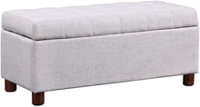 Load image into Gallery viewer, Storage Bench for Home Organization 39&#39;&#39; Bench Tufted Linen Fabric Ottoman Storage Bench with Lift Top
