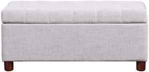 Storage Bench for Home Organization 39'' Bench Tufted Linen Fabric Ottoman Storage Bench with Lift Top