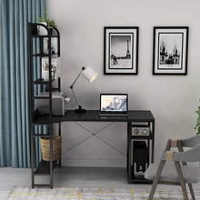 Load image into Gallery viewer, Home Office Computer Desk with Storage Shelves Metal Frame Modern Large Office Writing Desk with Bookshelf
