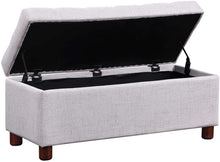 Load image into Gallery viewer, Storage Bench for Home Organization 39&#39;&#39; Bench Tufted Linen Fabric Ottoman Storage Bench with Lift Top
