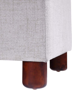 Storage Bench for Home Organization 39'' Bench Tufted Linen Fabric Ottoman Storage Bench with Lift Top