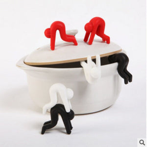 1pc Creative Man Anti-overflow Pot Rack Silicone Multi-functional Phone Bracket Universial Home Kit Kitchen Cooking Tool Holder
