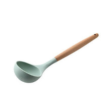 Load image into Gallery viewer, 1PC Silicone Wood Turner Soup Spoon Spatula Brush Scraper Pasta Server Egg Beater Kitchen Cooking Tools Kitchenware Green/Black
