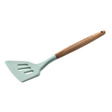 Load image into Gallery viewer, 1PC Silicone Wood Turner Soup Spoon Spatula Brush Scraper Pasta Server Egg Beater Kitchen Cooking Tools Kitchenware Green/Black
