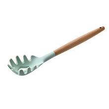Load image into Gallery viewer, 1PC Silicone Wood Turner Soup Spoon Spatula Brush Scraper Pasta Server Egg Beater Kitchen Cooking Tools Kitchenware Green/Black
