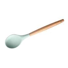 Load image into Gallery viewer, 1PC Silicone Wood Turner Soup Spoon Spatula Brush Scraper Pasta Server Egg Beater Kitchen Cooking Tools Kitchenware Green/Black
