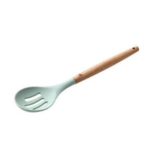 Load image into Gallery viewer, 1PC Silicone Wood Turner Soup Spoon Spatula Brush Scraper Pasta Server Egg Beater Kitchen Cooking Tools Kitchenware Green/Black

