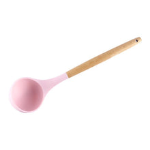 Load image into Gallery viewer, 1PC Silicone Wood Turner Soup Spoon Spatula Brush Scraper Pasta Server Egg Beater Kitchen Cooking Tools Kitchenware Green/Black
