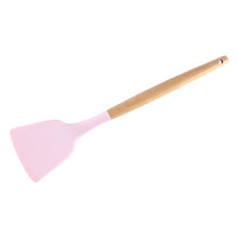 Load image into Gallery viewer, 1PC Silicone Wood Turner Soup Spoon Spatula Brush Scraper Pasta Server Egg Beater Kitchen Cooking Tools Kitchenware Green/Black
