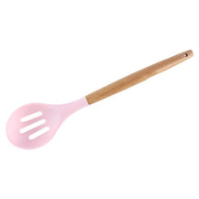 Load image into Gallery viewer, 1PC Silicone Wood Turner Soup Spoon Spatula Brush Scraper Pasta Server Egg Beater Kitchen Cooking Tools Kitchenware Green/Black

