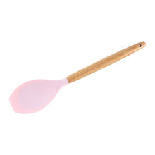 Load image into Gallery viewer, 1PC Silicone Wood Turner Soup Spoon Spatula Brush Scraper Pasta Server Egg Beater Kitchen Cooking Tools Kitchenware Green/Black
