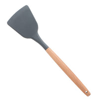 Load image into Gallery viewer, 1PC Silicone Wood Turner Soup Spoon Spatula Brush Scraper Pasta Server Egg Beater Kitchen Cooking Tools Kitchenware Green/Black
