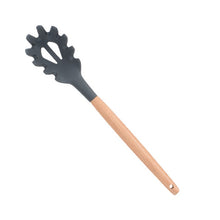 Load image into Gallery viewer, 1PC Silicone Wood Turner Soup Spoon Spatula Brush Scraper Pasta Server Egg Beater Kitchen Cooking Tools Kitchenware Green/Black
