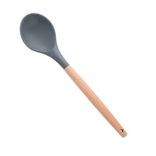 Load image into Gallery viewer, 1PC Silicone Wood Turner Soup Spoon Spatula Brush Scraper Pasta Server Egg Beater Kitchen Cooking Tools Kitchenware Green/Black
