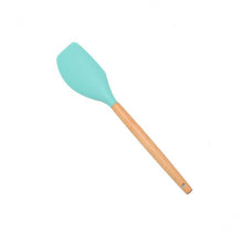 Load image into Gallery viewer, 1PC Silicone Wood Turner Soup Spoon Spatula Brush Scraper Pasta Server Egg Beater Kitchen Cooking Tools Kitchenware Green/Black
