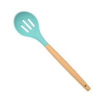 Load image into Gallery viewer, 1PC Silicone Wood Turner Soup Spoon Spatula Brush Scraper Pasta Server Egg Beater Kitchen Cooking Tools Kitchenware Green/Black
