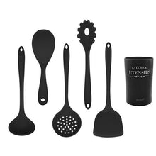 Load image into Gallery viewer, 9PCS Cooking Tools Set Premium Silicone Kitchen Cooking Utensils Set with Storage Box Turner Tongs Spatula Soup Spoon Strainer
